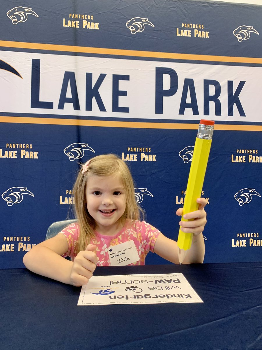 Kindergarten “Signing Day” was a huge success! Our future @LPEPanthers are ready to start in August. 💛💙 @collierschools