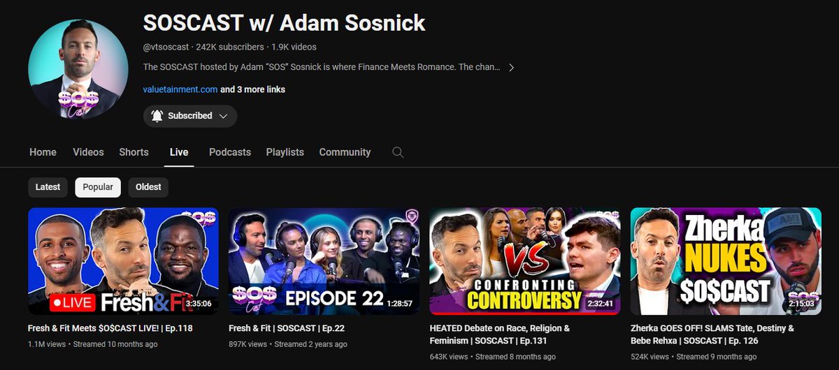 @patrickbetdavid Interview Nick Fuentes next. 

When Adam Sosnick interviewed him on Valuetainment, it was one of the most successful interviews on the YouTube channel.

You could bring Zherka and Sneako along on the show also.
