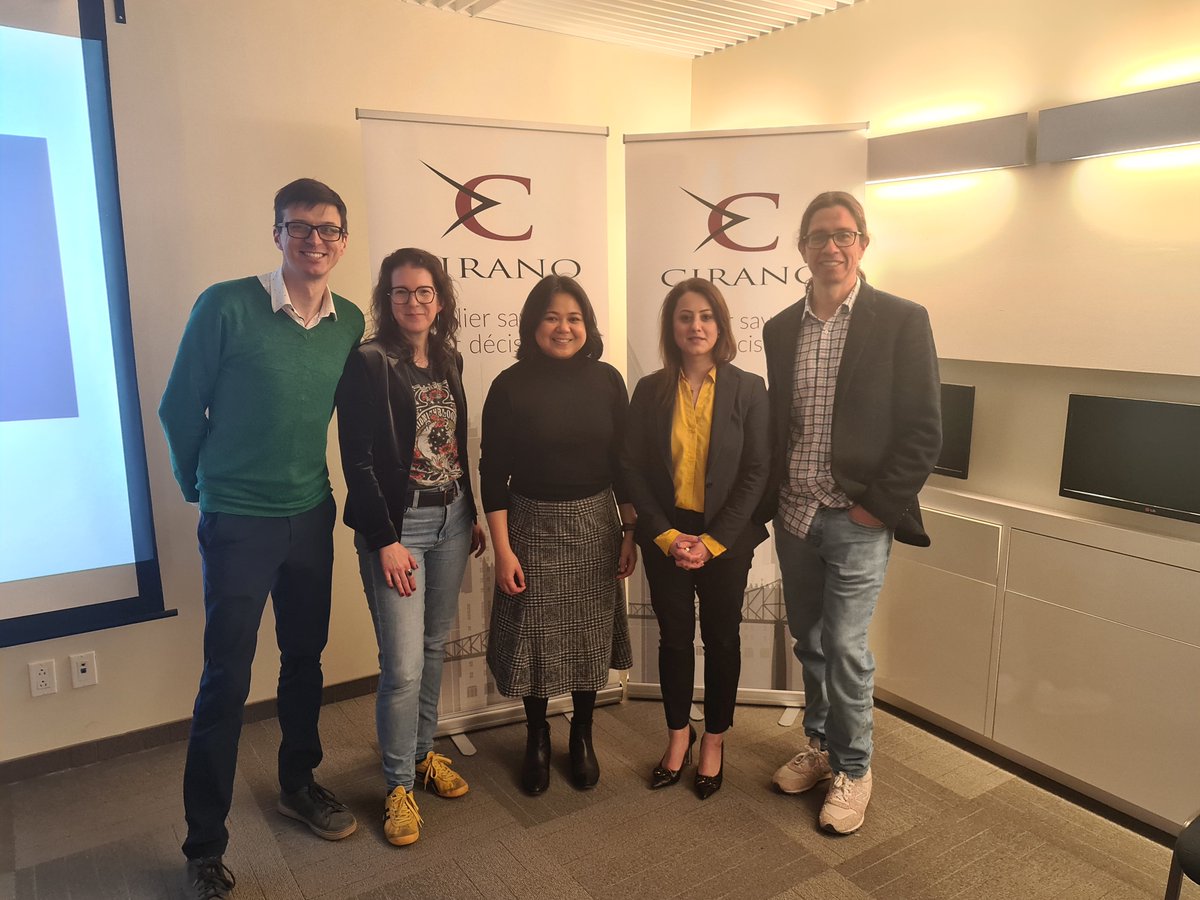 The CIREQ-CIRANO Workshop in Environmental and Resource economics <a href="/CIRANOMTL/">CIRANO</a> <a href="/CIREQMTL/">CIREQ</a> had a very successful interdisciplinary day on geoengineering. Thanks to all presenters <a href="/juanmorenocruz/">Juan Moreno-Cruz</a> <a href="/Pooneh_Maghoul/">Pooneh Maghoul</a> @Erm_Napolitano <a href="/annabatayo/">Anna Abatayo</a> <a href="/katiedagon/">Katie Dagon</a> and participants.