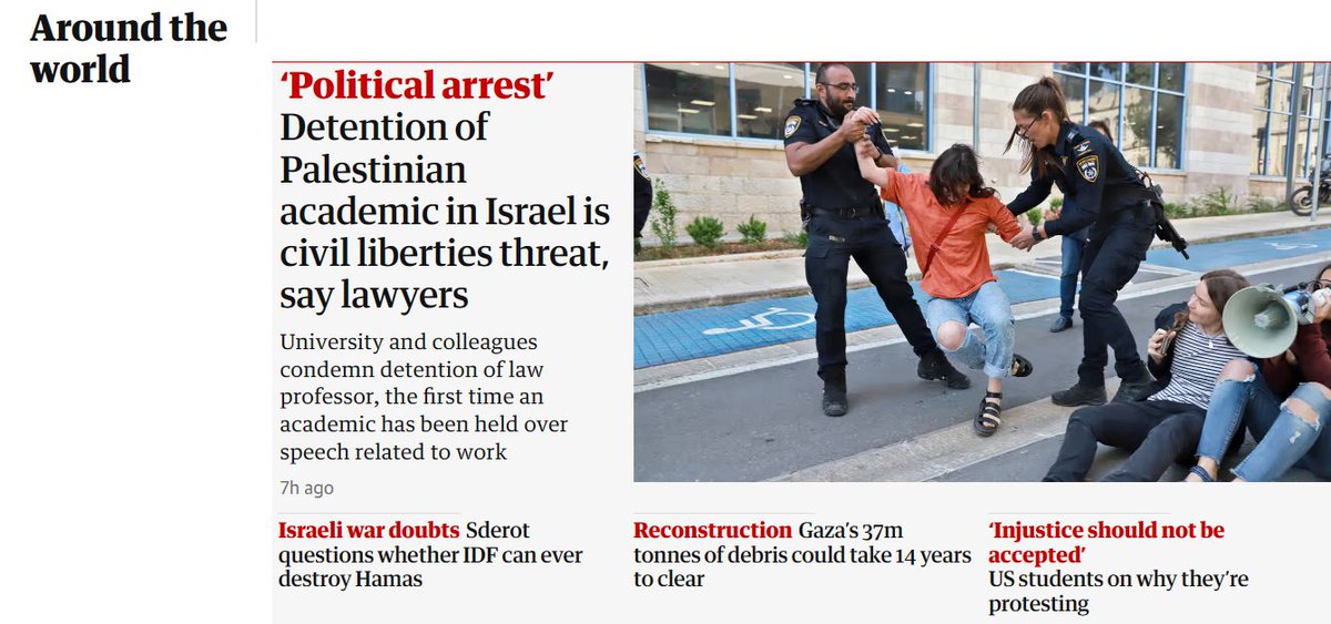 Had to dig deep to find anything about Palestine today in @GuardianAus. There's not much. There's also a separate 'US Universities Pro-Palestine' mention and an opinion piece. Probably best we rely on Al Jazeera for actual news. #FreePalestine #CeasefireNOW #EndTheOccupation