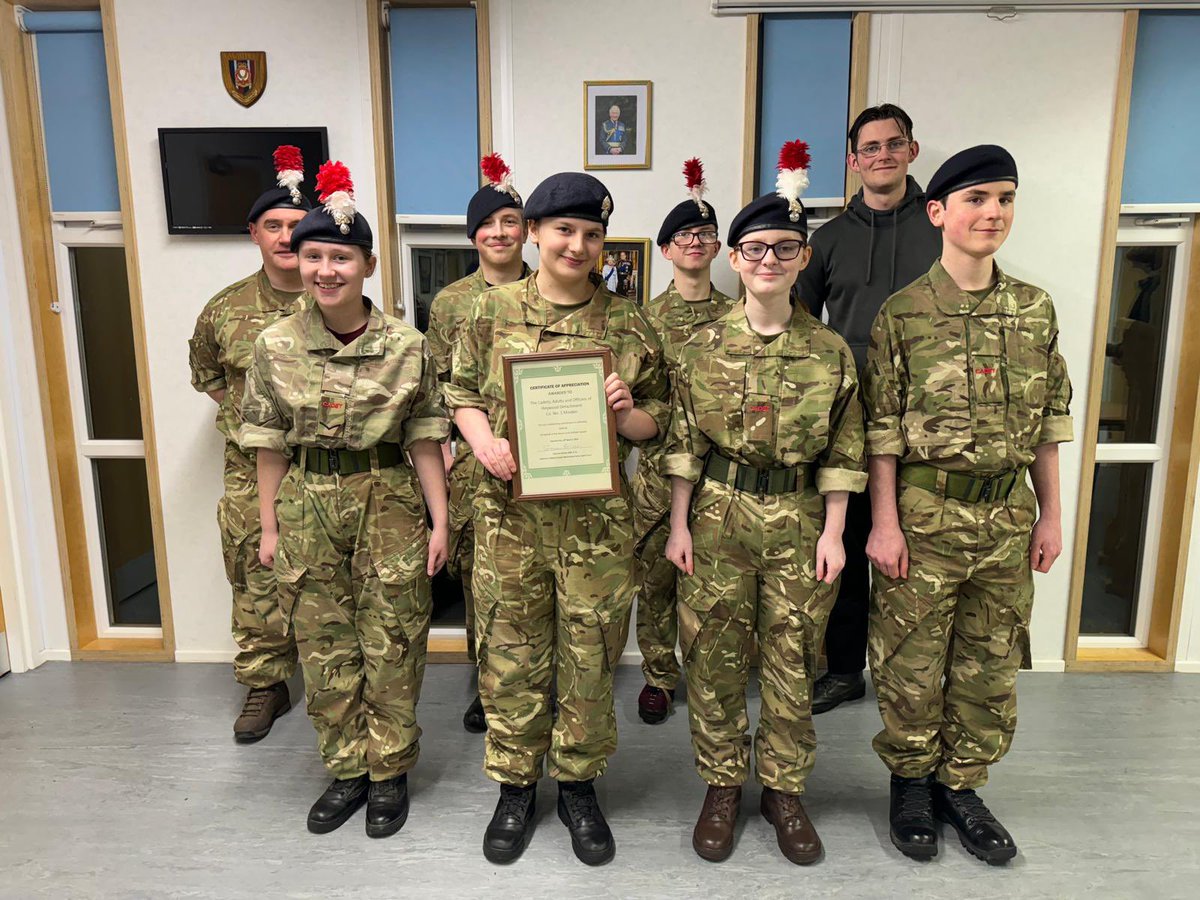 Heywood Detachment for a Certificate of Appreciation from Honorary Colonel Sharman Birtles MBE JP DL for their volunteer work in the 2024 Marie Curie Daffodil appeal. For more ⬇️ facebook.com/share/PcMhXVGR… #GmanACFforceforgood #toinspiretoachieve #goingfurther #MarieCurieUK