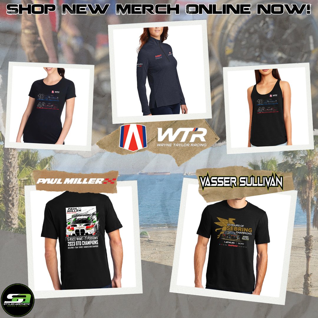 New Apparel From Your Favorite Teams Check out new items from @WTRAndretti, @paulmilleracing, @vassersullivan, and More! Find all your race apparel needs in our online store Shop Now: styledaesthetic.com/pages/IMSA