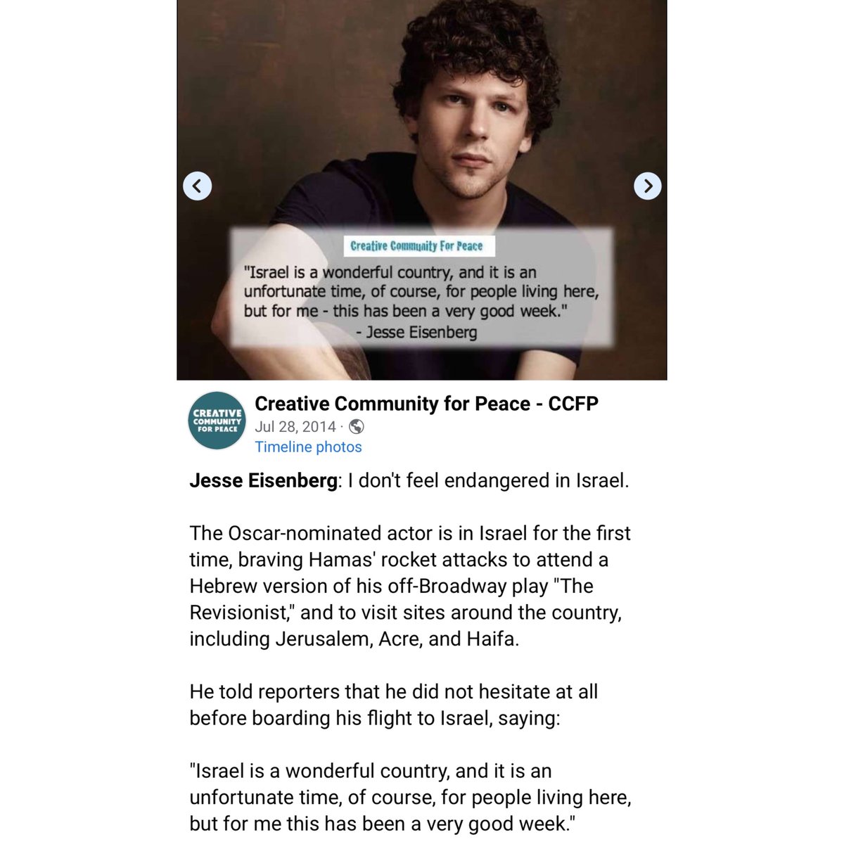 When you buy or stream Now You See Me, The Social Network, Rio, Vivarium, Zombieland, Batman vs Superman, Sasquatch Sunset, Adventureland, Fleishman Is in Trouble, and A Real Pain, you’re giving money to zionists. Jesse Eisenberg thinks occupation is wonderful.