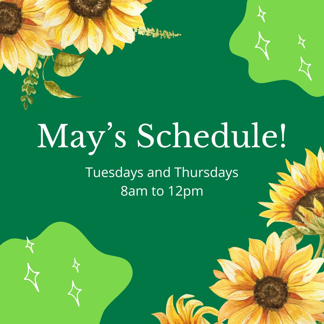 Our hours have changed! Here is this month's schedule. 10am to 12pm Tuesdays and Thursdays for food distribution.  #ONFP #saffordAZ #grahamcounty #farmandpantry #food #groceries #fresh #local #hours #community #staysafe #volunteer #helpout #lendahand #donate #serve #justserve