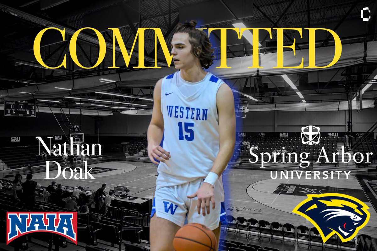 Nathan Doak (@nathan_doak13) on Twitter photo Thank you to all the coaches who have trusted me and have given me a chance to play at the next level. With that being said I am beyond blessed to announce my commitment to Spring Arbor University. Let’s work! #AGTG <a href="/coach_stowe/">Coach Stowe</a> <a href="/SAUCougarsMBB/">Spring Arbor University Mens Basketball</a> <a href="/WLWAthletics/">WLWestern Athletics</a> <a href="/WLW_MensBBALL/">Walled Lake Western Mens Basketball Team</a> Thank you to all the coaches who have trusted me and have given me a chance to play at the next level. With that being said I am beyond blessed to announce my commitment to Spring Arbor University. Let’s work! #AGTG <a href="/coach_stowe/">Coach Stowe</a> <a href="/SAUCougarsMBB/">Spring Arbor University Mens Basketball</a> <a href="/WLWAthletics/">WLWestern Athletics</a> <a href="/WLW_MensBBALL/">Walled Lake Western Mens Basketball Team</a>