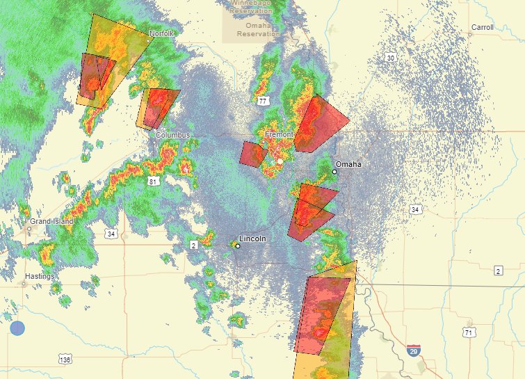 There are currently 8 confirmed tornadoes in #Nebraska 

Current radar will show you where they all are.  Some have doubled up.
#newx #TornadoWarning