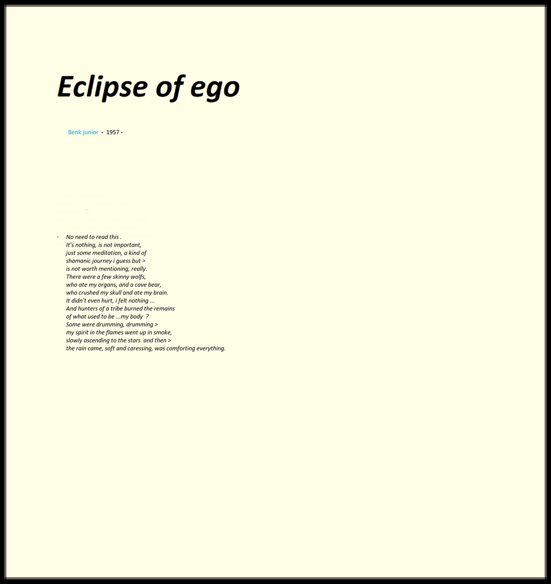 #poetrylovers  Eclipse of ego