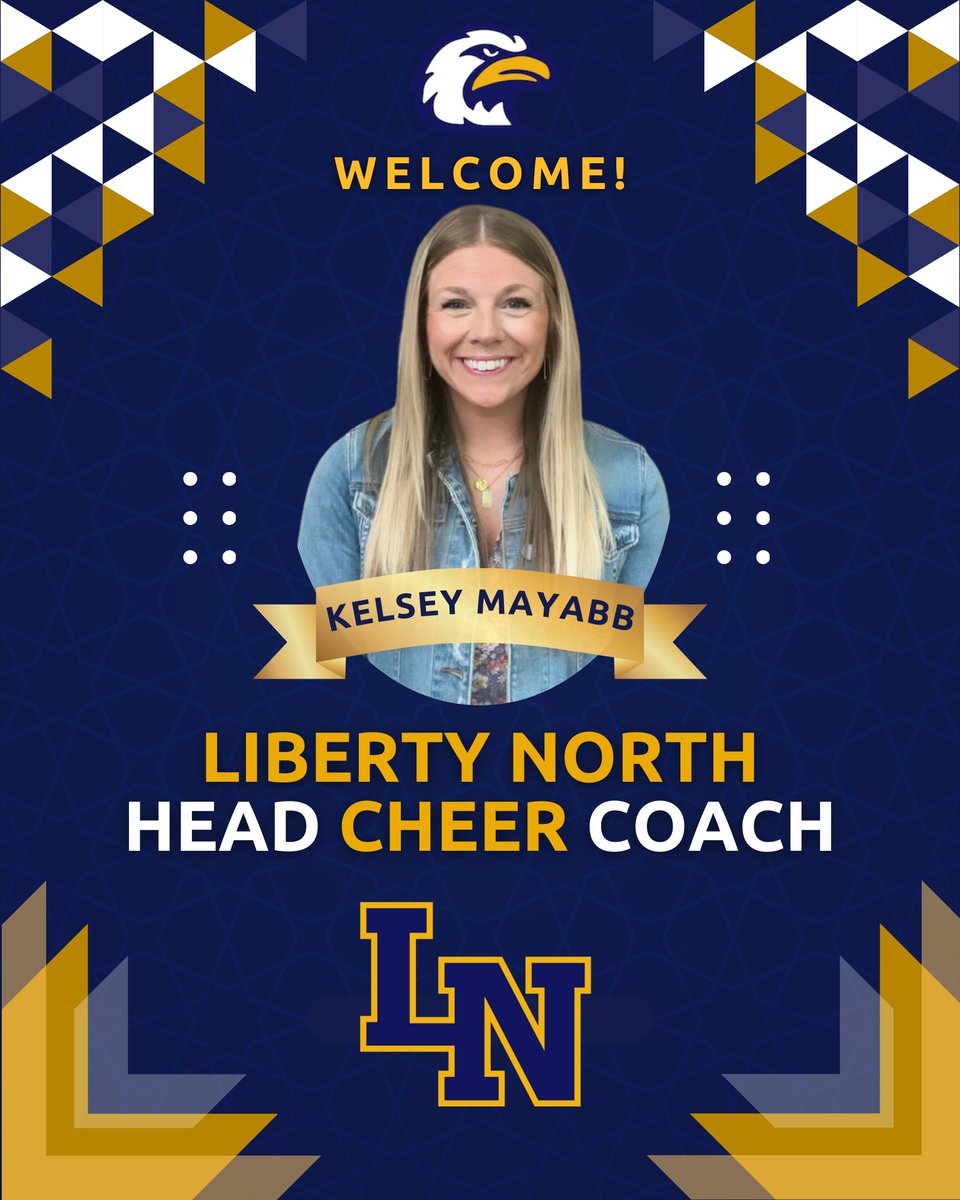 We are pleased to announce coach Kelsey Mayabb as the new head coach of the Liberty North cheerleading program. Read more: bit.ly/3vZVk6t 
#LPSLeads #WarEagle