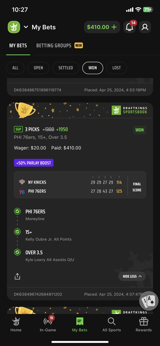 big congrats to everyone on VIP who cashed in on this +1950 ticket Ln!

we’re following this up with more of the same tonight 🤝

5 Plays + 1 Lay

Winning is fun.
Let’s keep rolling.

DM or hit link in bio to sign up now!

@RJ_Picks ✔️ #TeamPicksCity 🌃