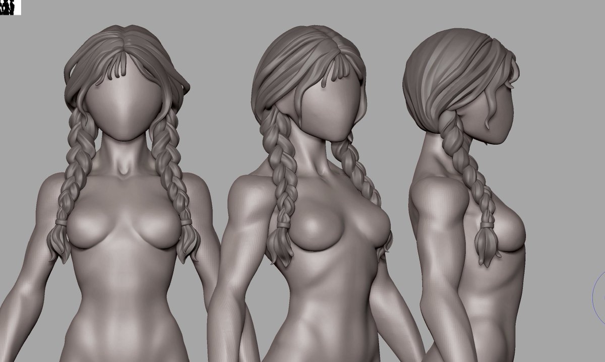 started a pack of hairstyles
#zbrush #basemeshes #miniatures