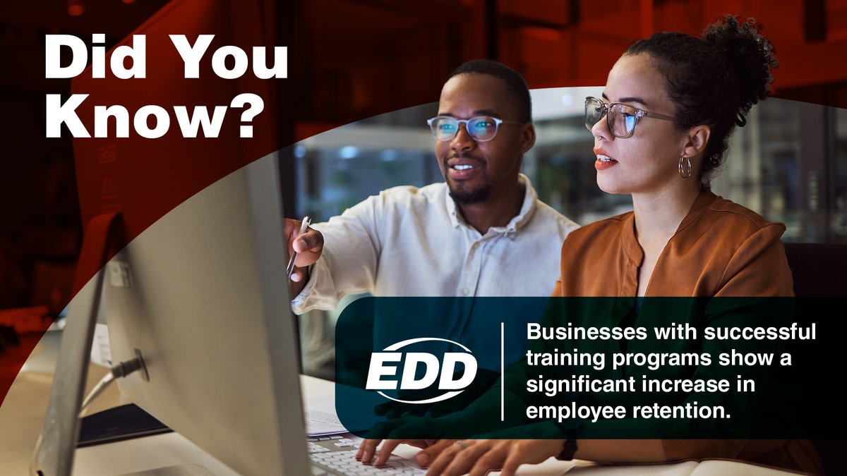 📣 Businesses with successful training programs show a significant increase in employee retention.

➡️ Find training Resources at: bit.ly/3ttzDHf

#WorkingInCa #CaJobs #CaEmployers #Recruitment