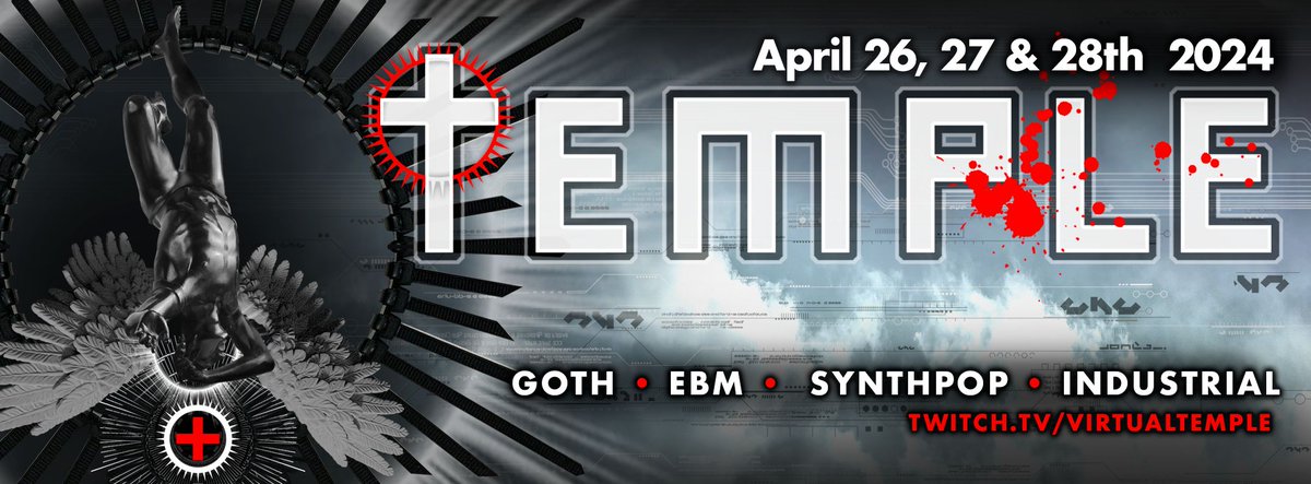 Join us at #VirtualTemple8 the online #goth #industrial #musicfest, we'll be on Sunday, but the fun is all weekend!
Twitch.tv/virtualtemple