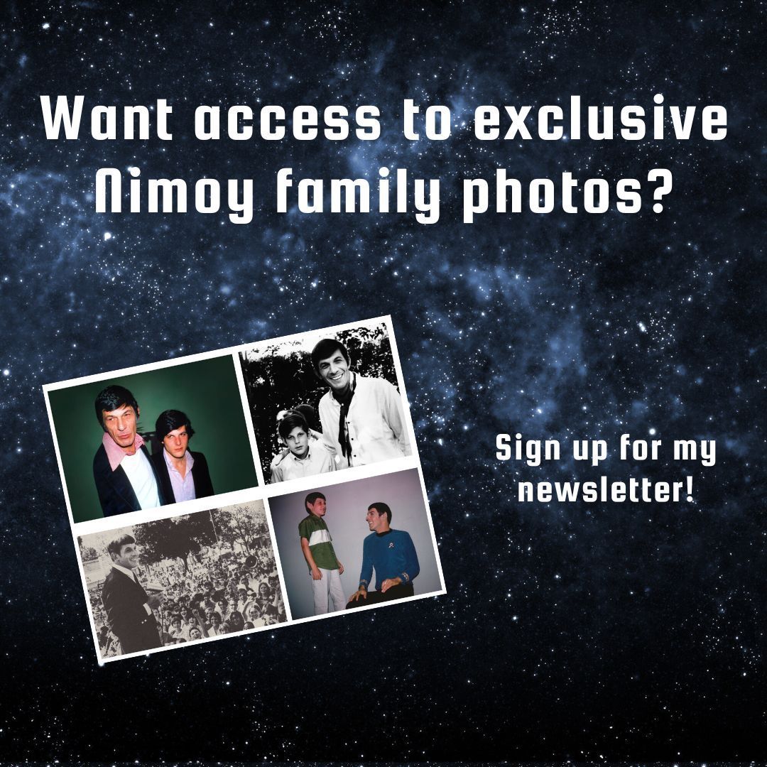 My newsletter is going out next week, are you subscribed? It's the best way to receive updates about book news and upcoming events, plus, you receive a collection of Nimoy family photos. Sign up here: buff.ly/491lXVO