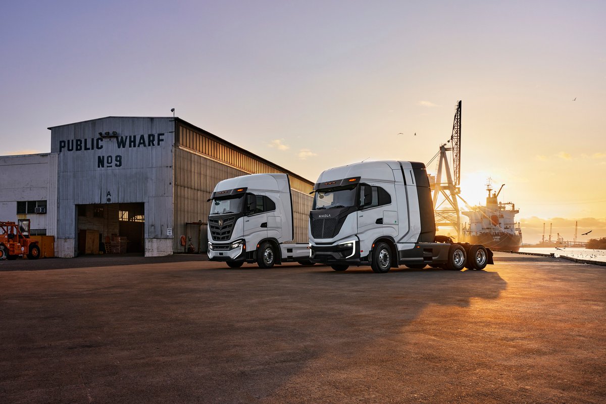 Nikola Class 8 trucks — Transforming the future of transportation with one platform and the choice of two powertrains. We're paving the way towards sustainable trucking. Order yours: bit.ly/49PgqlK #FollowNone #NKLA