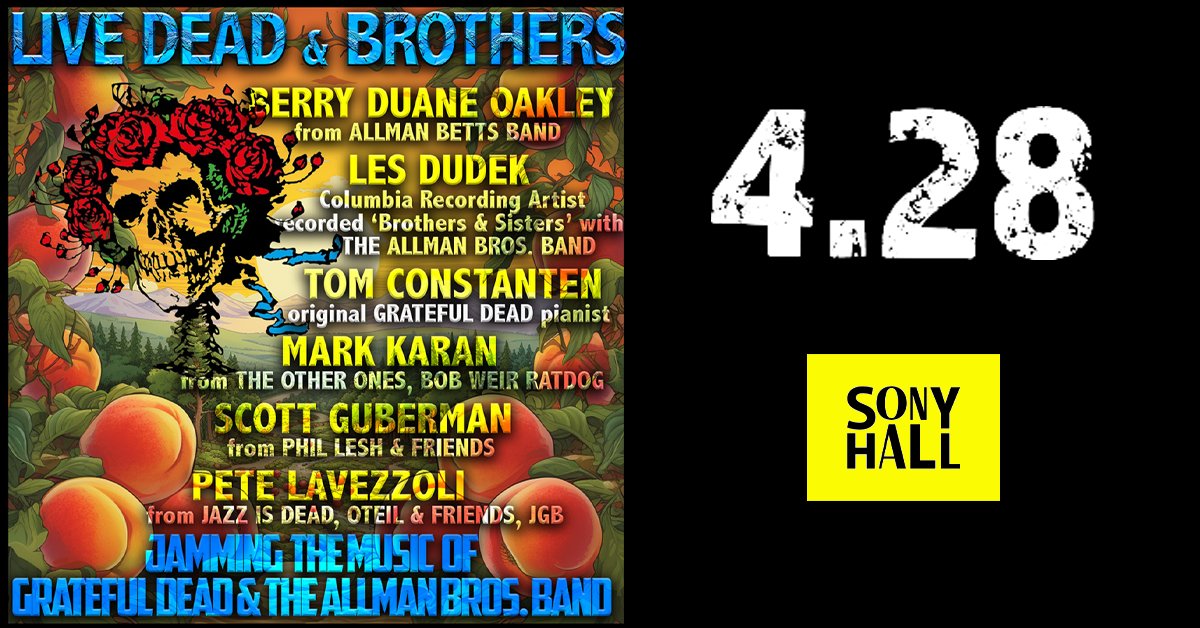 Attention all Deadheads and Allman Brother-Afficionados! The ultimate tribute band, Live Dead & Brothers is playing at Sony Hall TONIGHT! Grab your tickets today!

ticketweb.com/event/live-dea…