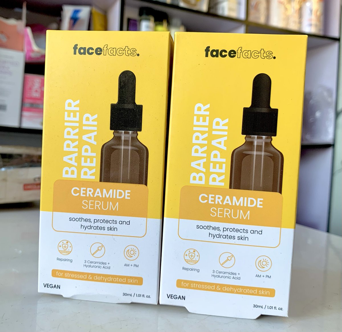 If you experience itching, redness or burning sensation when using mild products? start using this serum.

It is packed with 3 ceramides, soothing pro-vitamin B5 and hydrating hyaluronic acid to help to rebuild and restore your skin’s moisture barrier.

Vegan Friendly.

🏷️ 6000