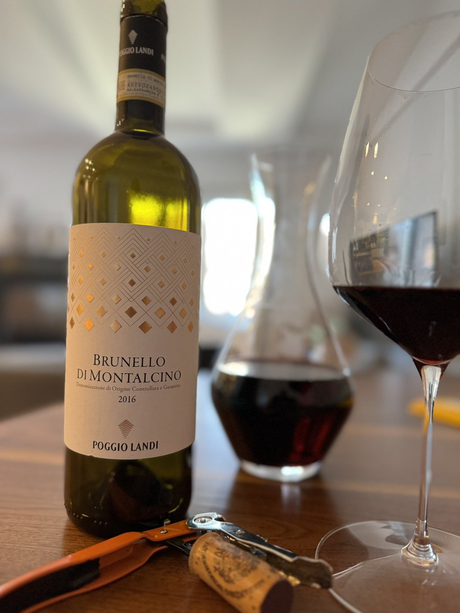 Had the 2016 late 2022, its was ok but not the 97 given by Wine Spectator. Opening the last one on hand from the cellar and its much much better 18 months later! At 54$ CAD a great value brunello. 

#winerealtor #brunello #italianwine #redwine