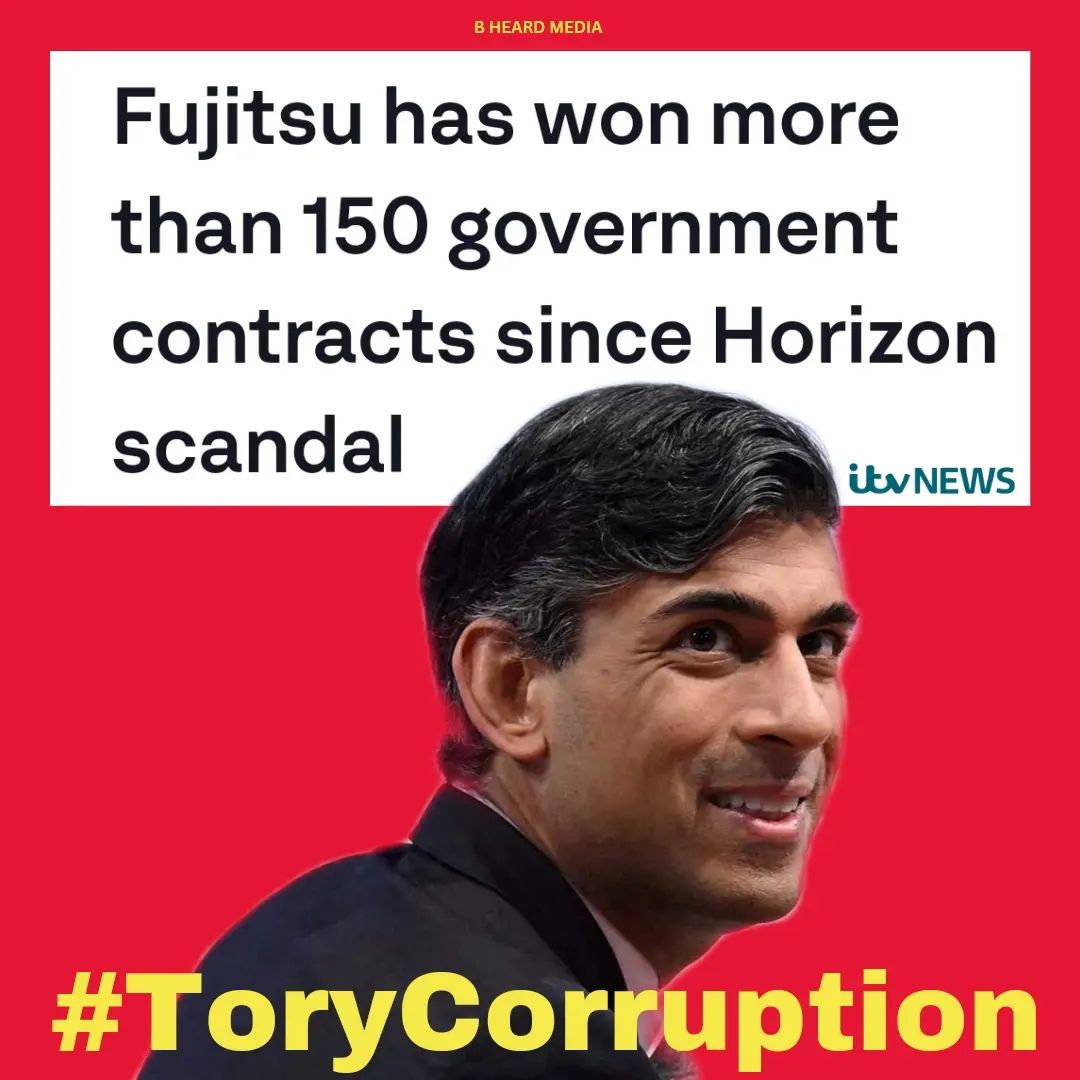Fujitsu has won more than 150 government contracts since Horizon scandal..

#ToriesUnfitToGovern #ToriesBrokeBritain #ToriesOut #ToryGreedCostsLives #ToryCriminals