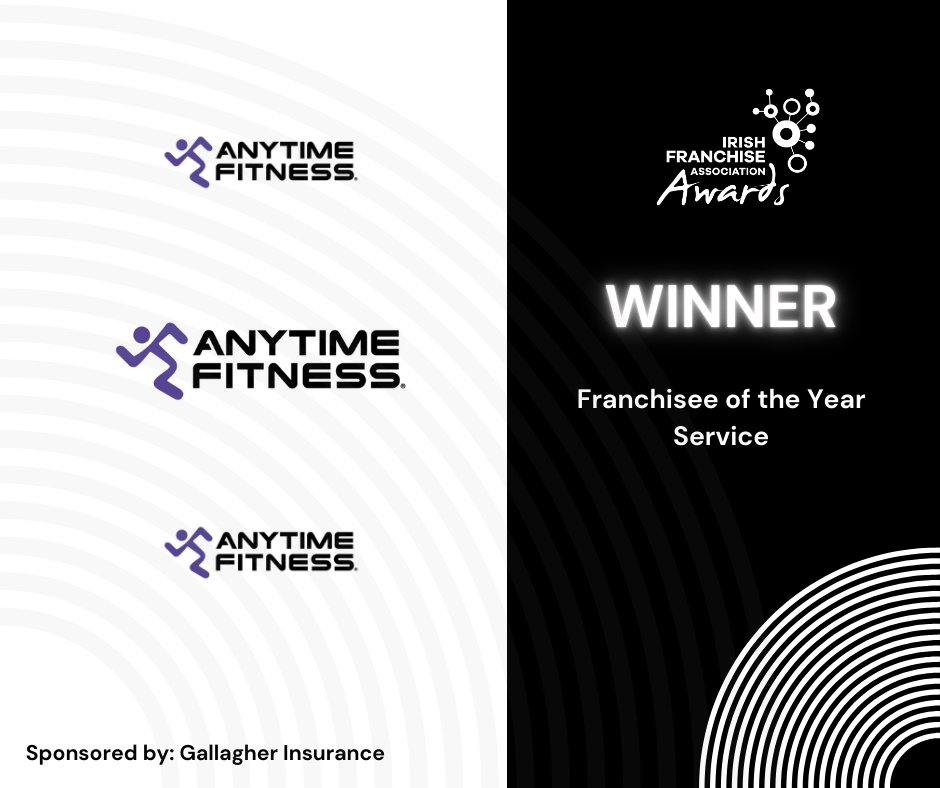 Congratulations to Anytime Fitness – Holohan Fitness Ltd, winners of the Franchisee of the Year – Service award ✨ 

This award is sponsored by Gallagher Insurance. 

#IFAA24