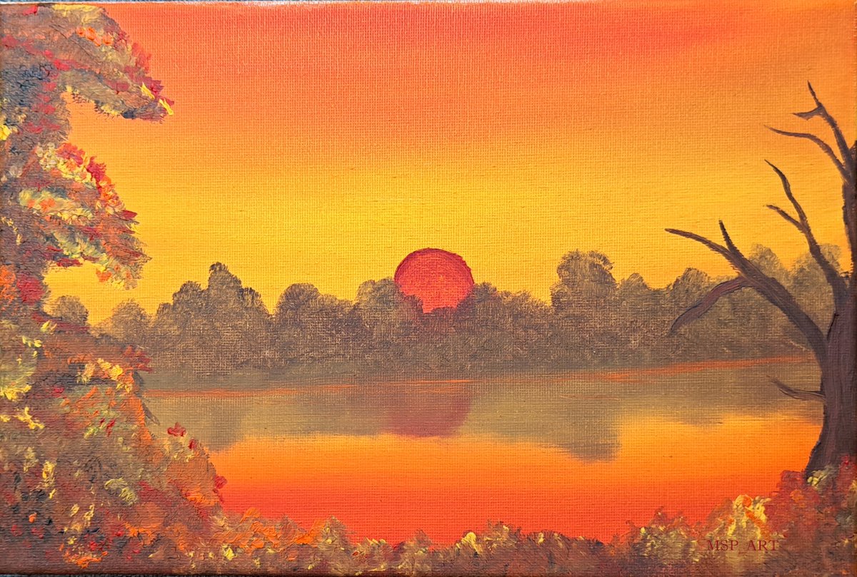 Sunset by the Lake

Oil on Canvas

#painting #oilpainting #oiloncanvas #sun #sunset  #redsun #ArtistOnTwitter #ArtistOnX