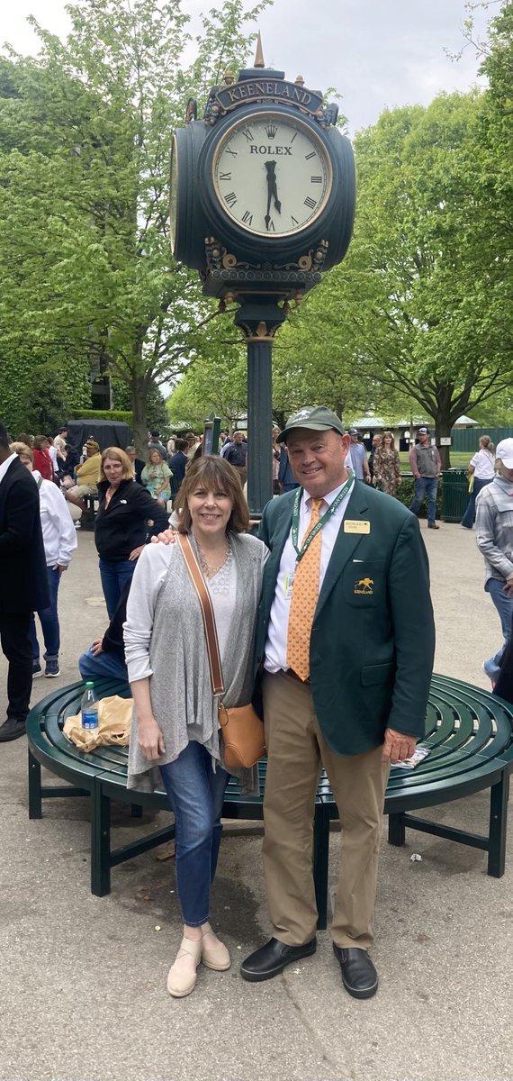Good Night From ⁦@keeneland⁩ ⁦@keenelandracing⁩! My wife Mary Frances joined me on closing day of the Spring 2024 meet. We will now head back to Maryland. Thanks again to the #Keeneland Community for another great time working as a #Green Coat.