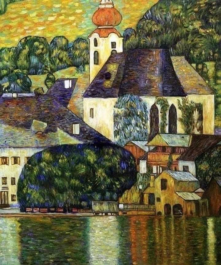 Church in Attersee on lake Attersee 1916. Gustav Klimt