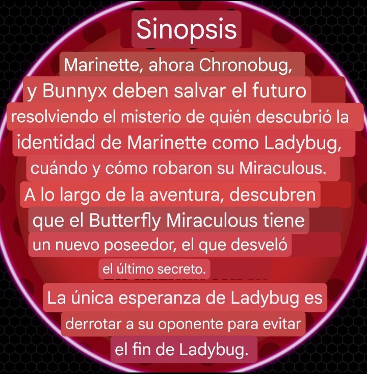 Acaso Marinette fusionará su miraculous con el del conejo?! :0

Ya que su nombre lleva el prefijo 'Chrono' y se utiliza cuando una palabra hace referencia con el tiempo como cronología, cronómetro... 👀💙🤍🐰🐞
#MLBLondon #MLBLondonSpecial