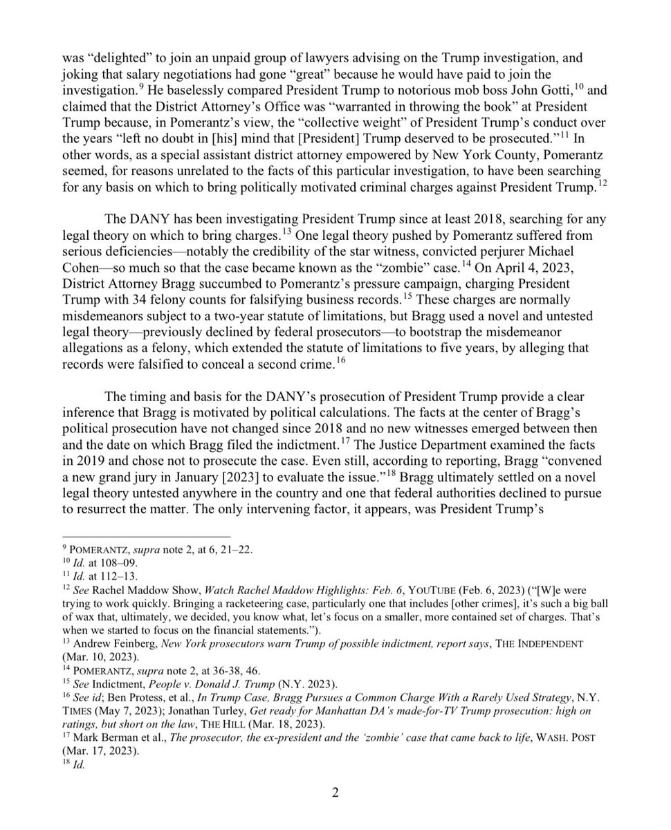 JudiciaryGOP's tweet image. #ICYMI: Judiciary Republicans Release 300 Page Report on the Manhattan District Attorney's Office's Political Vendetta Against President Donald J. Trump

Summary ⤵️