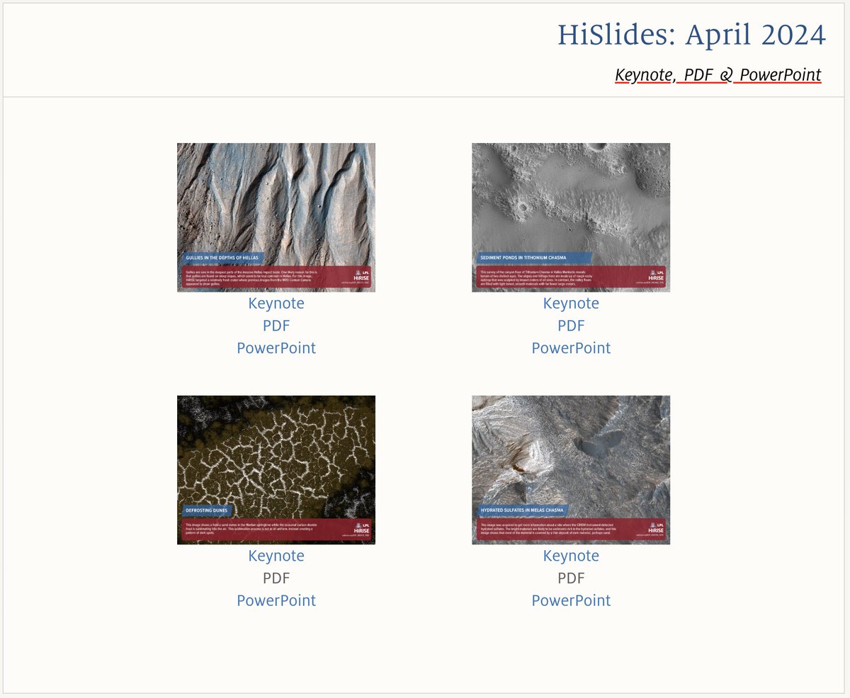 HiSlides for April 2024: uahirise.org/epo/hislides/