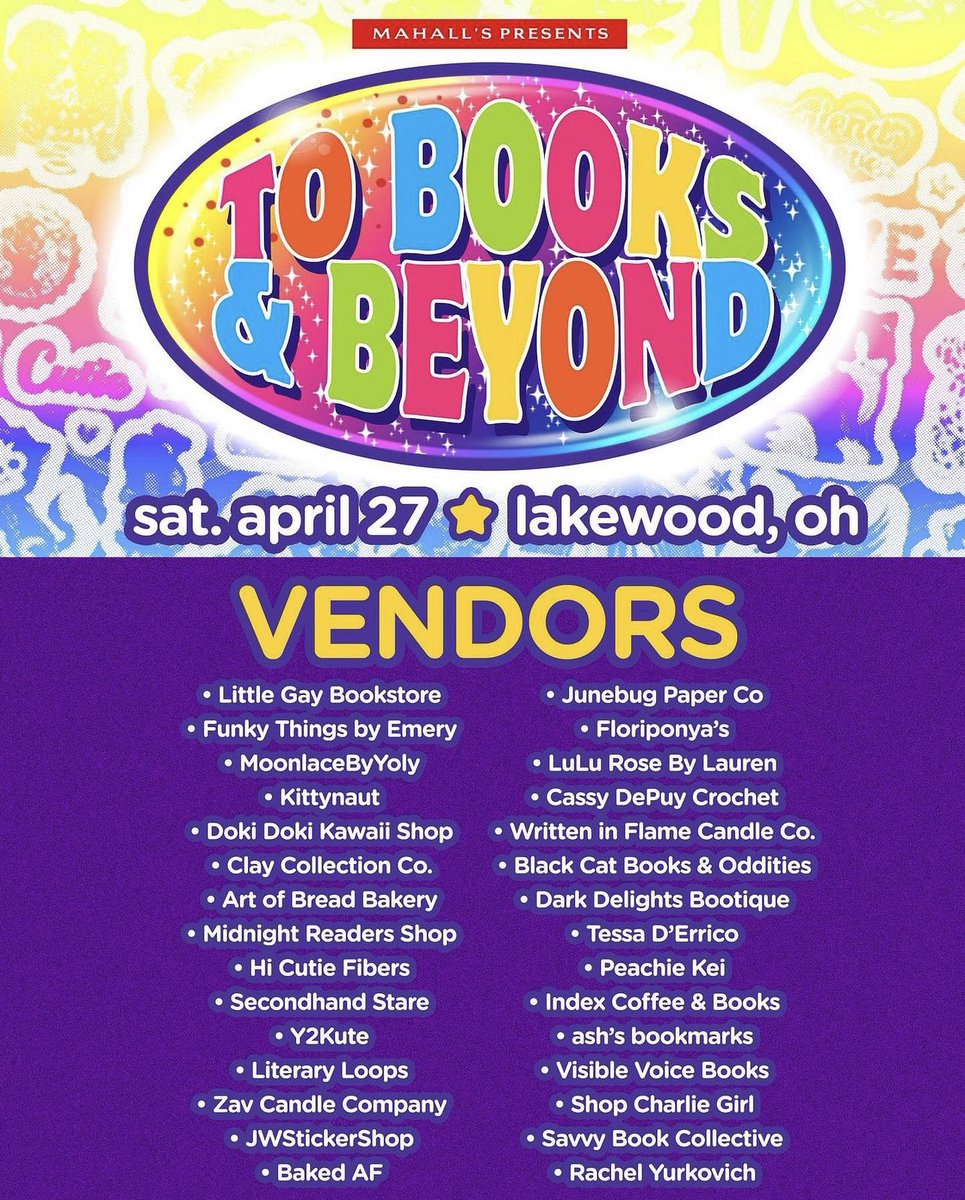 Wish you could go back to the days of the Scholastic Book Fair? Then grab your lunch money and join us and a bunch of other local vendors TOMORROW, this Saturday, at Mahall’s and the Roxy in Lakewood! ✨📚