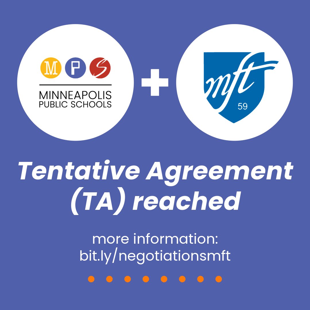 Minneapolis Public Schools (MPS) and the Minneapolis Federation of Teachers (MFT) - Teacher Chapter reached a tentative agreement Friday morning on a new, two-year contract. Union members are expected to vote on the tentative agreement May 8-10. If accepted by the teachers, the…