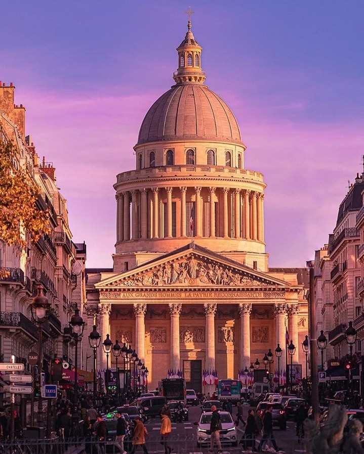 Paris, France 🇫🇷 The Panthéon in Paris is a neoclassical mausoleum and former church, known for its iconic dome and its role as the final resting place for notable French figures such as Voltaire, Rousseau, and Victor Hugo. 📸 drone.ace