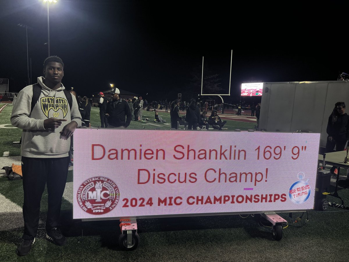 Congratulations to Junior, Damien Shanklin on being crowned MIC Champion in the Boys Discus 🥇 @WCMediaKids