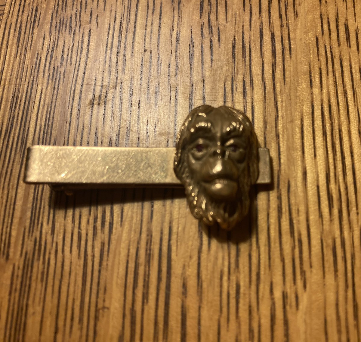 My wife’s grandfather was a makeup artist on the original Planet of the Apes. This is a 14k tie pin they gave out for people that worked on the movie. I’m totally geeking out right now