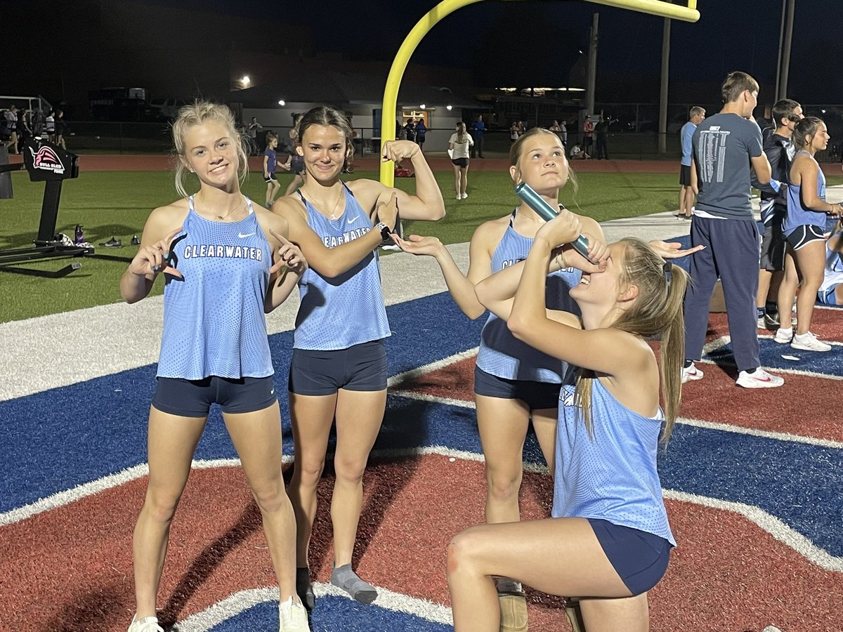 chsindiantrack's tweet image. School record! 4x100 takes the mark in Cheney tonight!