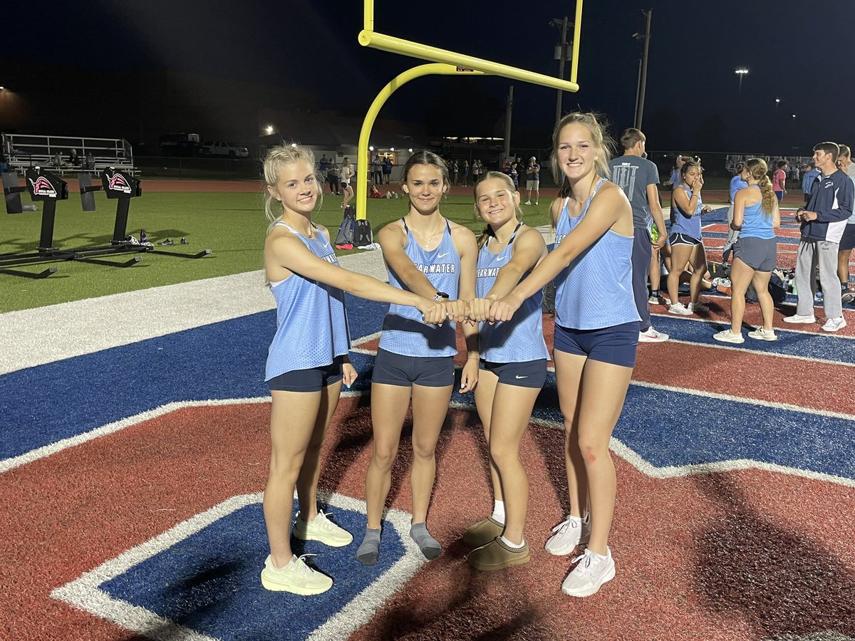 chsindiantrack's tweet image. School record! 4x100 takes the mark in Cheney tonight!