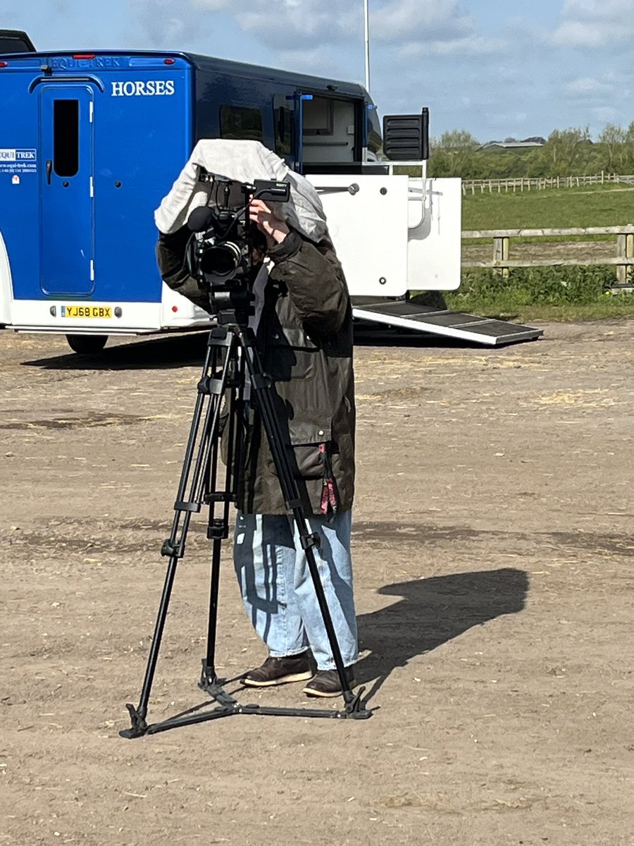 Film shoot day 2, #showjumping, went very well! Today we are shooting my #triathlon training — at dawn, in the rain. I will report back…