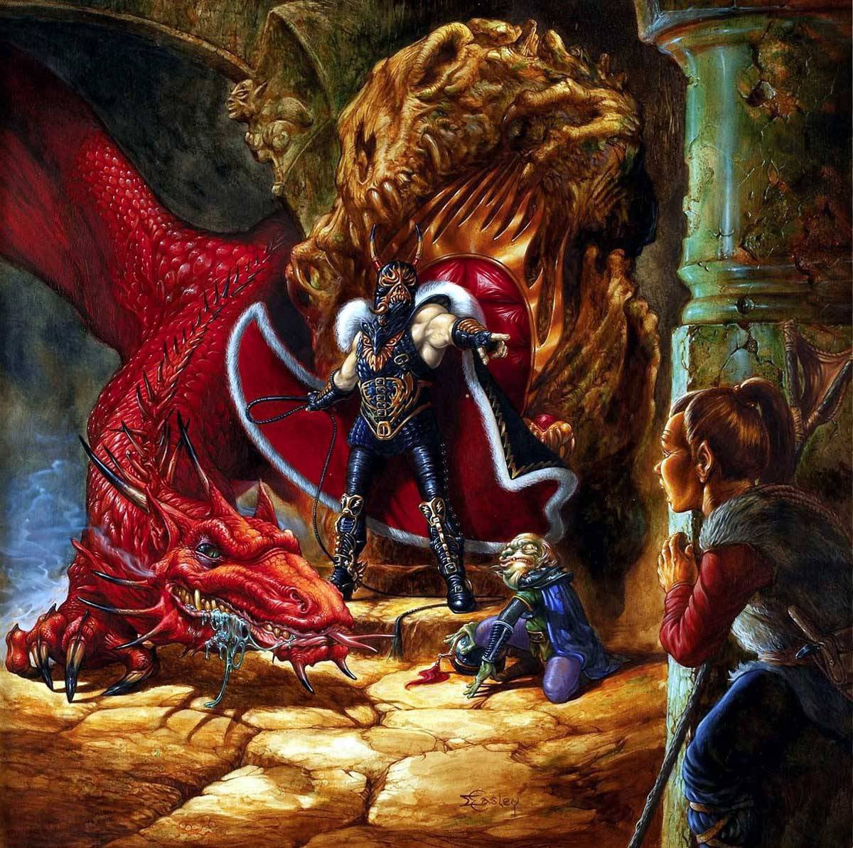 Also, Verminaard’s helm is red…more like this.

#Dragonlance 
🖼️ Jeff Easley