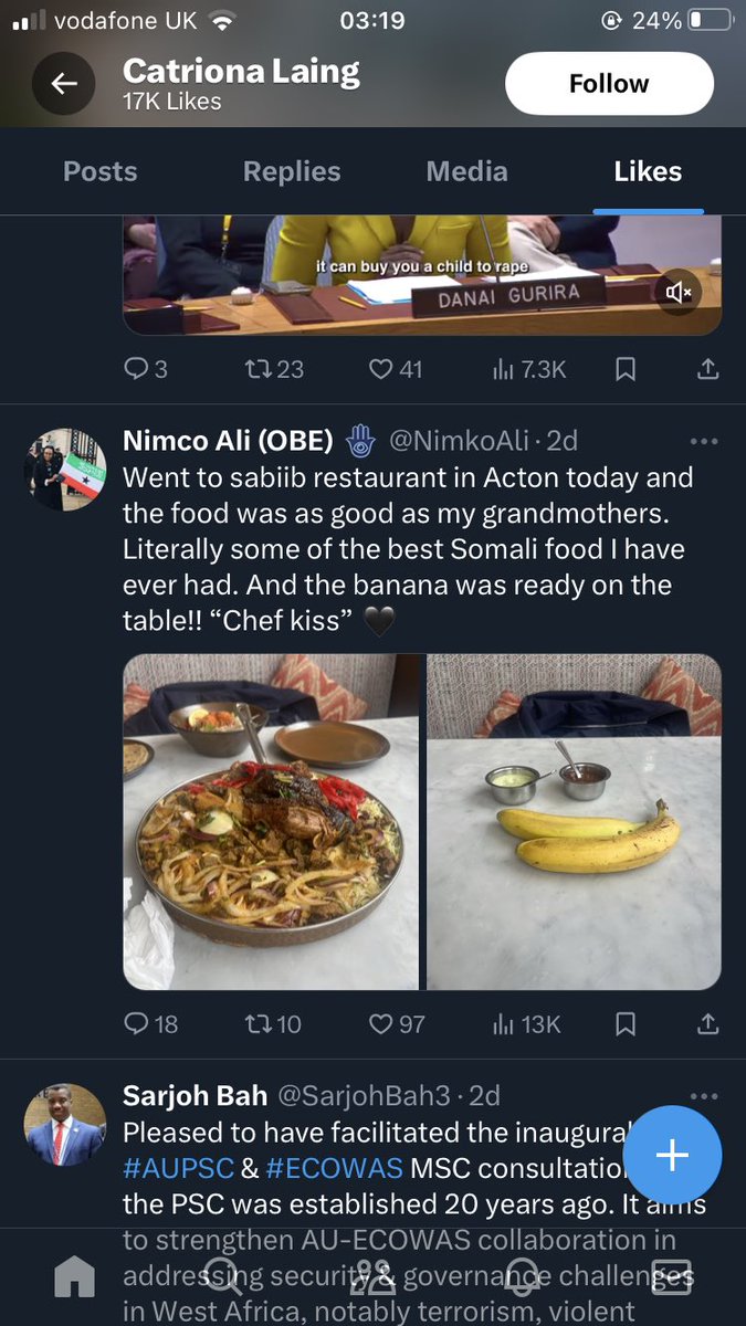 It’s truly damming that @CatrionaLaing1 someone who was entrusted to be a neutral arbitrator amongst Somalis is proudly liking the tweets of @NimkoAli a known supporter and niece of the maniac murderer @musebiihi who relentlessly shelled hospitals and civilian homes.