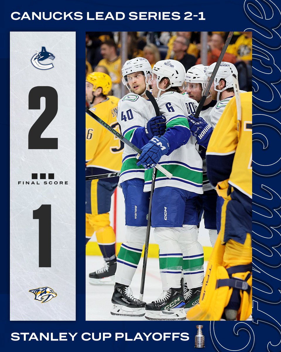 The Canucks surge ahead in the series against the Predators 💪