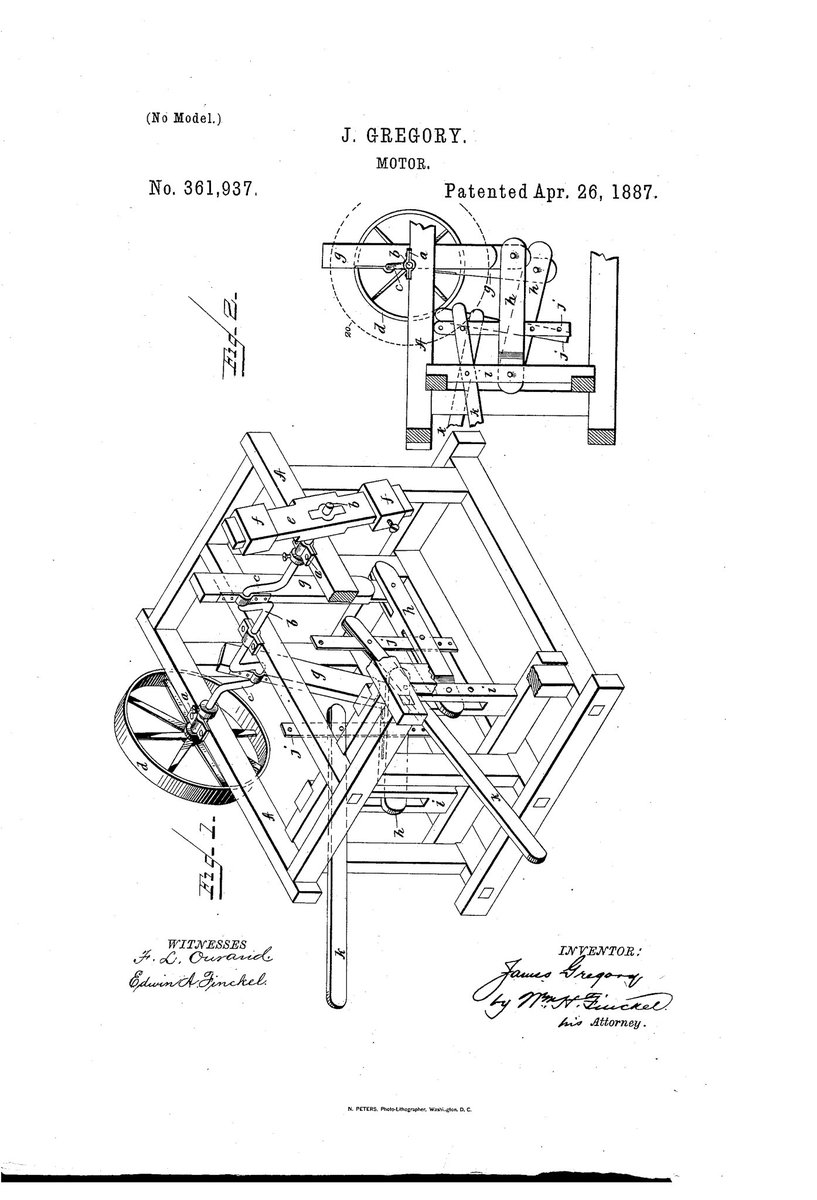 April 26, 1887

James Gregory received patent no: 361937 for the Motor.

#AmericanHistory
#BlackHistory