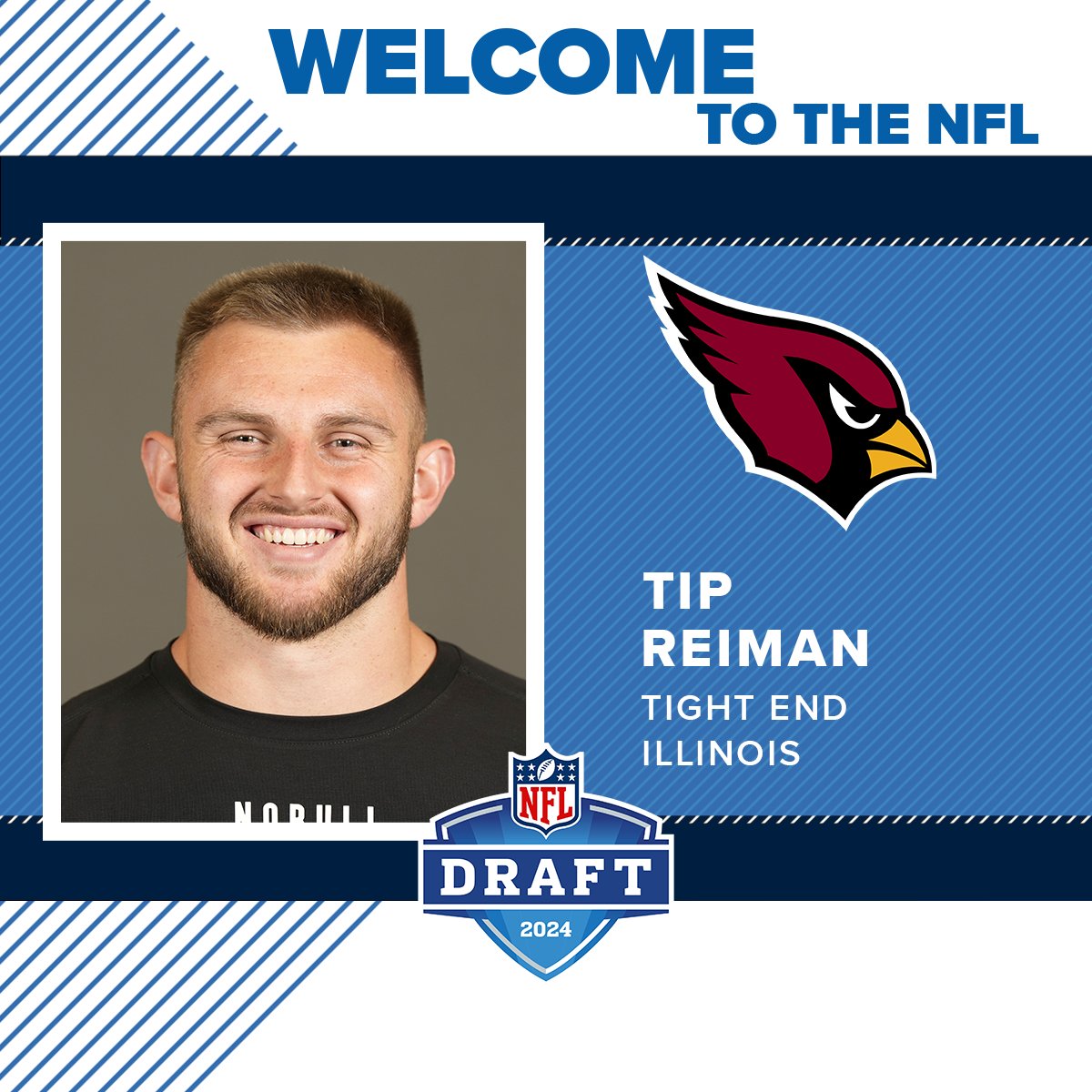 With the 82nd overall pick in the 2024 NFL Draft, the Arizona Cardinals selected tight end Tip Reiman from Illinois. MORE: 12news.com/article/sports…