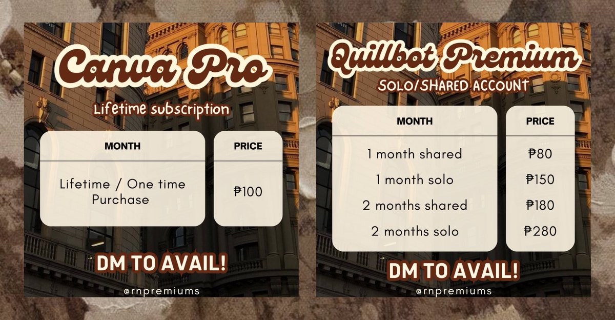 ‼️PREMIUM ACCOUNTS FOR SALE‼️ 🛒 AVAILABLE: — Netflix Solo/Shared Profile — Spotify — Youtube — HBO Go — Disney Plus — Canva Pro — Quillbot 💲MOP: Gcash, Paypal, BPI 💌 DM: @rnshppe to avail ✨