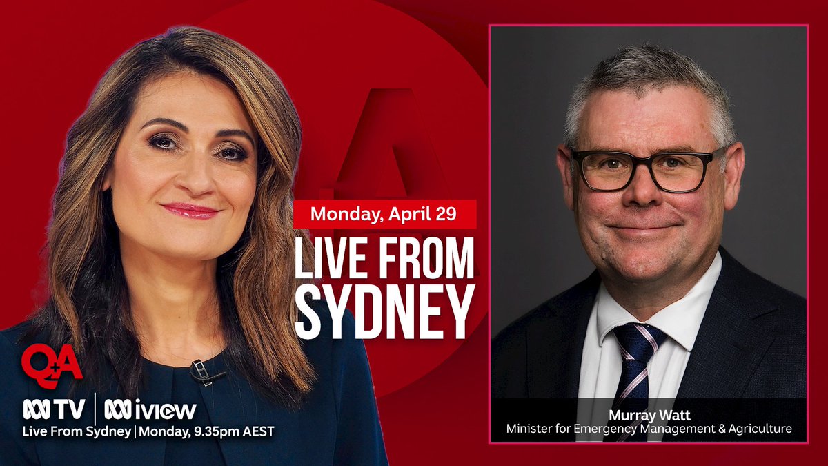 I’ll be on Q+A live from Sydney with Bridget McKenzie, Mark Speakman, Jon Owen and Tracey Holmes.   Tune in on Monday night to watch.   And if you’ve got a question to ask us, you can submit it here: abc.net.au/qanda/ask-a-qu…