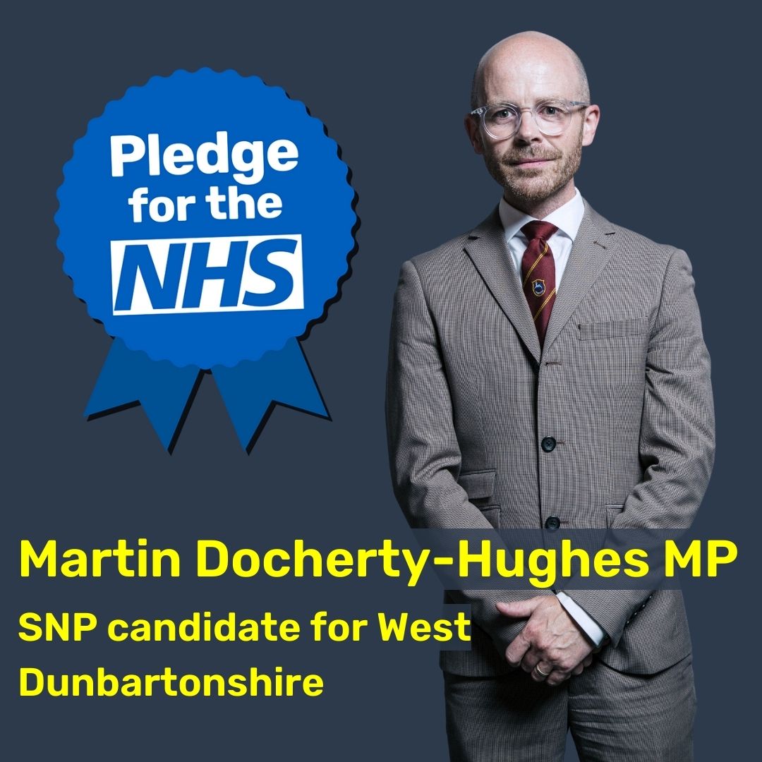 🎉SNP candidate for West Dunbartonshire @MartinJDocherty has taken the #NHSPledge 

He's committed that, if re-elected, he will fight for proper funding for NHS Scotland from the UK govt & oppose NHS privatisation.

Email your candidates: weownit.org.uk/act-now/pledge…