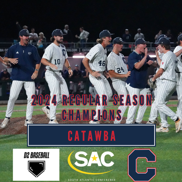 divIIbaseball's tweet photo. After its win tonight against Wingate, Catawba is the SAC Regular Season Champ!

#D2Baseball https://t.co/s644YEQxkC