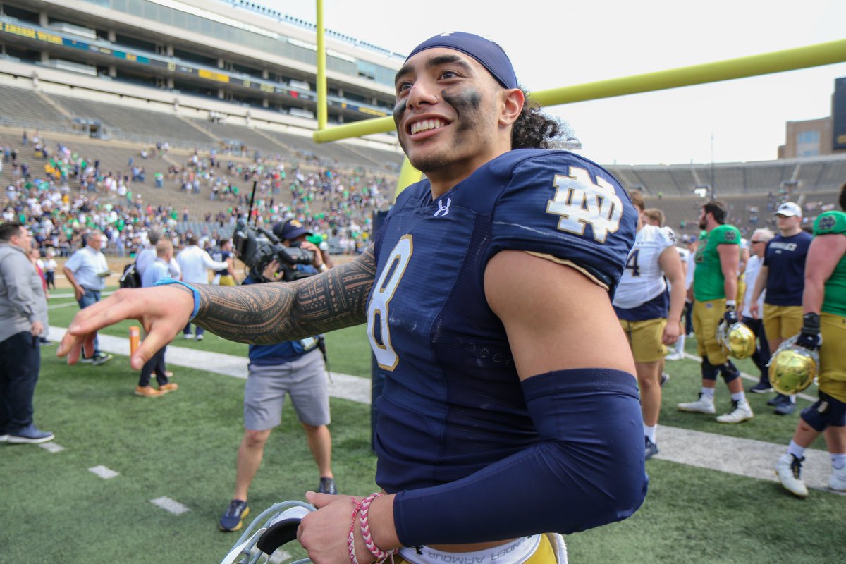 Marist Liufau is headed to the Lone Star State. The Dallas Cowboys selected the former Notre Dame Fighting Irish linebacker with the 87th overall pick in the third round of the 2024 NFL Draft. @tbhorka has the news: on3.com/teams/notre-da…