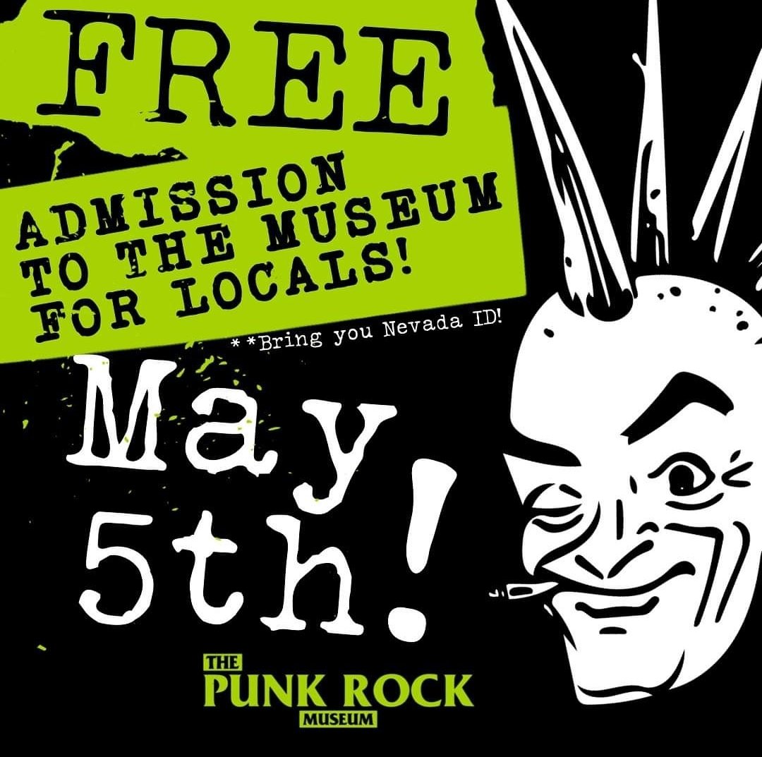 LOCALS DISCOUNT ALERT Next Sunday, The Punk Rock Museum is offering FREE admission to locals. They also have an on-site bar, tattoo parlor, wedding venue, a room where you can play instruments from some of your favorite punk stars, and so much more. FREE on-site parking as well