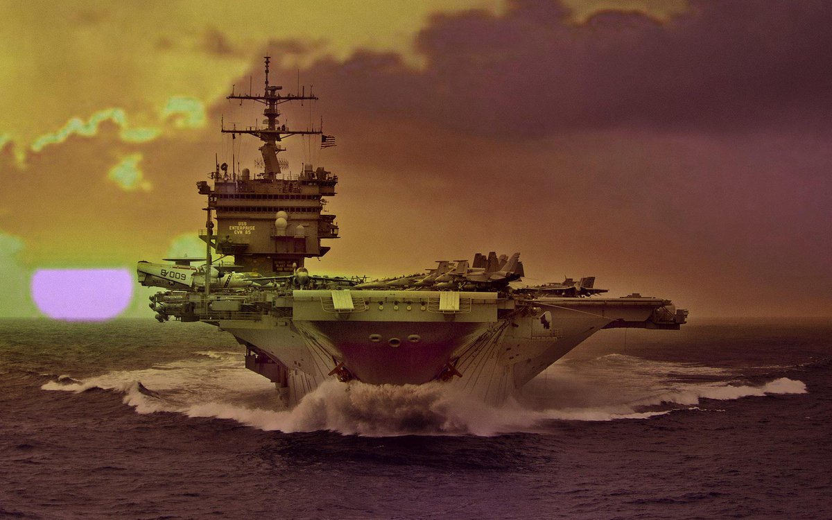 Sunset on one of my old homes the USS Enterprise. Working on the flightdeck was by far the most exciting job I ever had.