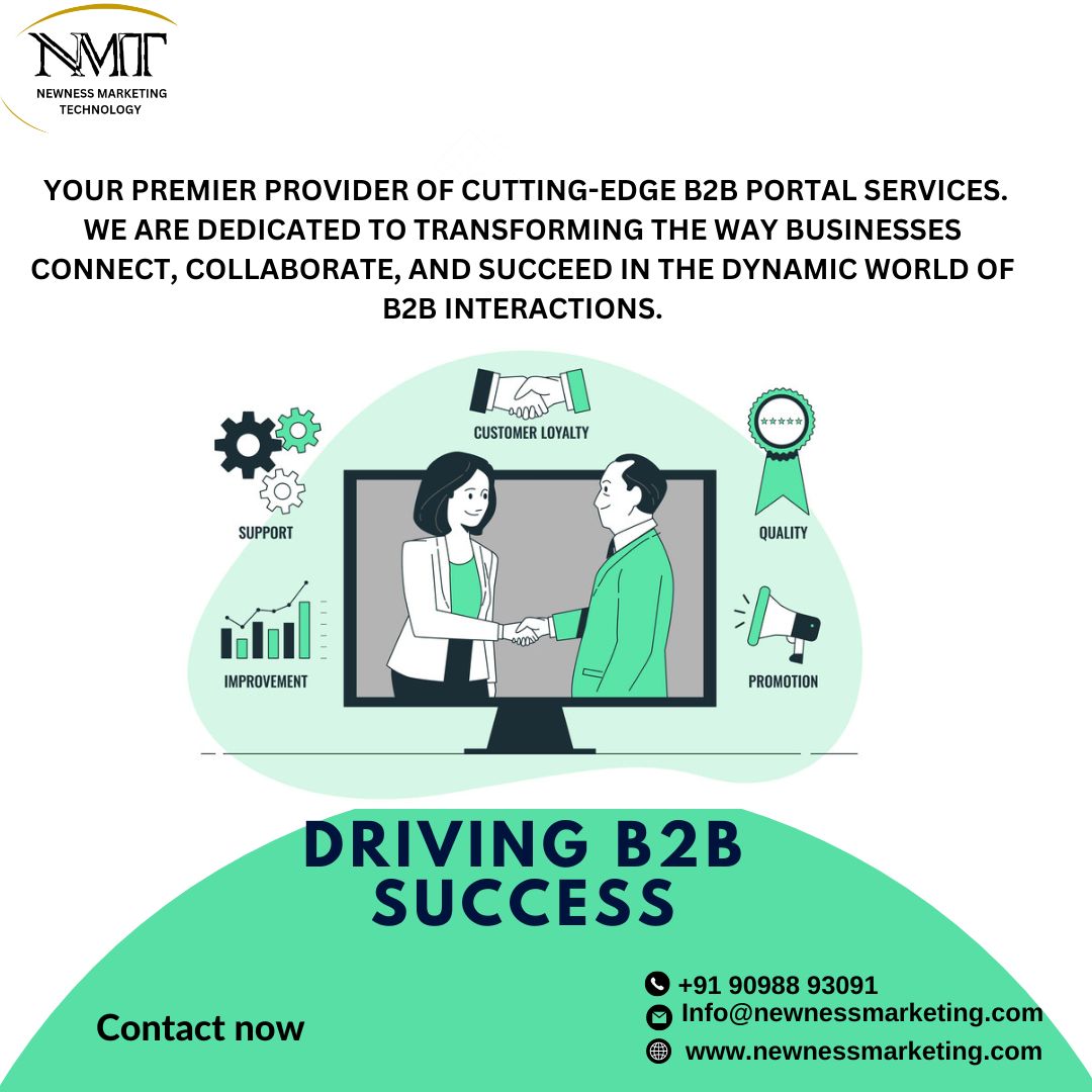 As a leading B2B services provider, Newness Marketing Technology offers innovative solutions to elevate your business.

 Let's empower your B2B interactions and drive growth together .
#trendy
#mumbai
#maharashtra
#india #newnessmarketing #b2b #service #provider #success #more